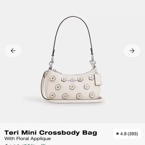 Coach White Mini Bag with Floral Details